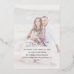 Na ontvangst van partijfoto-bruiloft folie uitnodiging