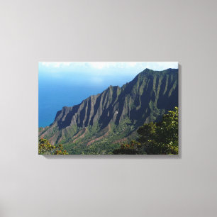 Na Pali Coast op Kauai canvas druk Afdruk