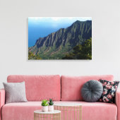Na Pali Coast op Kauai canvas print (Insitu (Woonkamer))