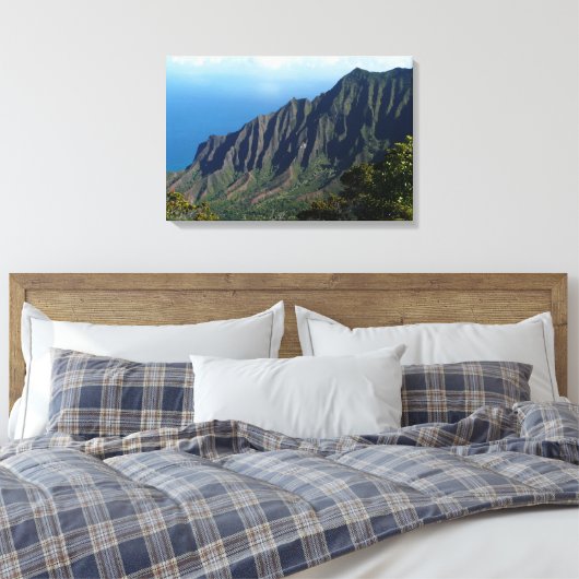Na Pali Coast op Kauai canvas print (Insitu (Slaapkamer))