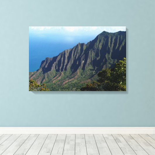 Na Pali Coast op Kauai canvas print (Insitu (Houten vloer))
