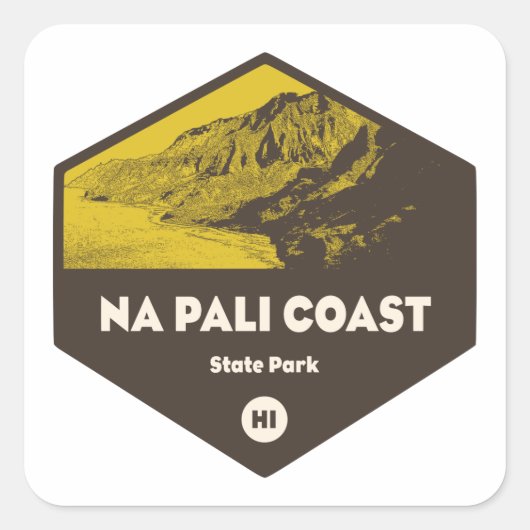Nā Pali Coast State Park Hawaii Vierkante Sticker (Voorkant)