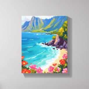Na Pali-kust Kauai Hawaii Kustlijn Schilderij Canvas Afdruk