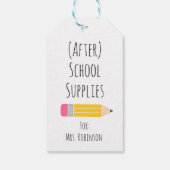 Na schooltijd levert leerkracht cadeau cadeaulabel (Achterkant)