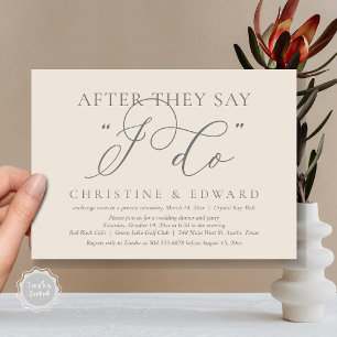 Na They Say I Do, Bruiloft Elopement Diner Kaart