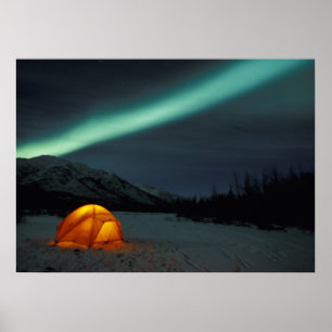 NA, VS, Alaska, Brooks Range. Gordijnen van groen Poster