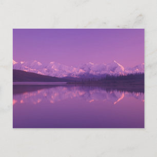 NA, VS, Alaska, Denali NP, Wonder Lake, Avond Briefkaart