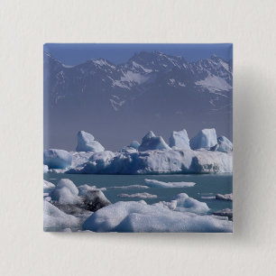 NA, VS, Alaska, St. Elias-gebergte, Alsek-rivier, Vierkante Button 5,1 Cm