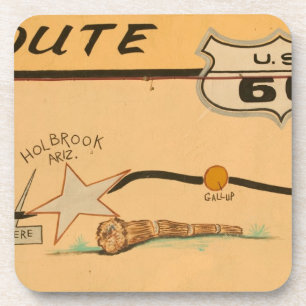 NA, VS, Arizona, Holbrook Route 66 muurschildering Drankjes Onderzetter