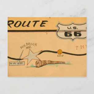NA, VS, Arizona, Holbrook Route 66 road mural Briefkaart
