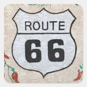 NA, VS, Arizona, Holbrook Route 66 straatteken Vierkante Sticker