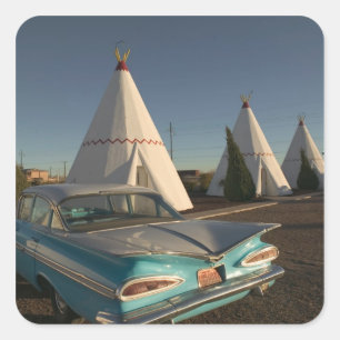 NA, VS, Arizona, Holbrook Route 66, Wigwam Vierkante Sticker