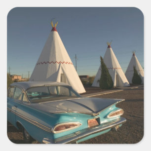NA, VS, Arizona, Holbrook Route 66, Wigwam Vierkante Sticker