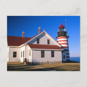 NA, VS, Maine. West Quoddy vuurtoren bij Briefkaart