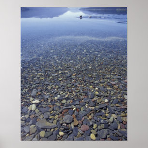 NA, VS, Montana, Glacier NP Rotsen in meer Poster