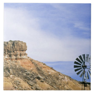 NA, VS, Texas windmolen en kliffen van Palo Duro Tegeltje