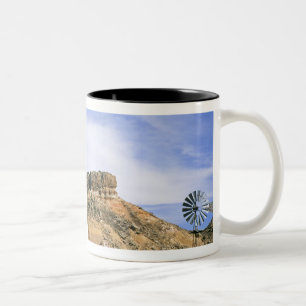 NA, VS, Texas windmolen en kliffen van Palo Duro Tweekleurige Koffiemok