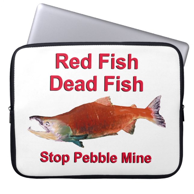 Na zalm - Stop Pebble Mine Laptop Sleeve (Voorkant)