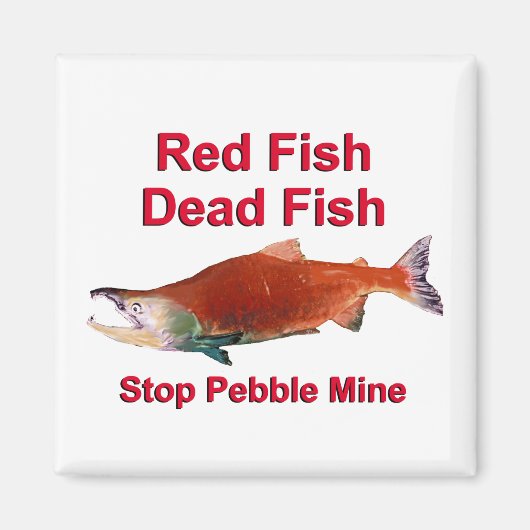 Na zalm - Stop Pebble Mine Magneet (Voorkant)