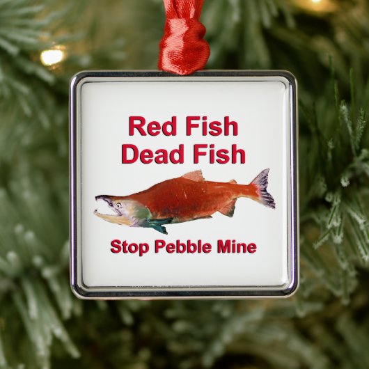 Na zalm - Stop Pebble Mine Metalen Ornament (Boom)