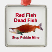 Na zalm - Stop Pebble Mine Metalen Ornament (Voorkant)