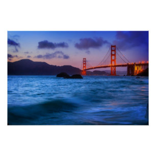 Na zonsondergang in Baker Beach Perfect Poster