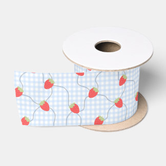 Naadloos Aardbei Gingham Patroon Lint