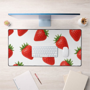 Naadloos Aardbeienpatroon Cute Rode Vrucht  Bureaumat