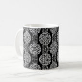Naadloos abstract decoratief decor modern zwart me koffiemok (Voorkant links)