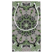 Naadloos abstract grijs siergroen deco klein cadeauzakje (Achterkant)