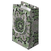 Naadloos abstract grijs siergroen deco klein cadeauzakje (Achterkant Gekanteld)