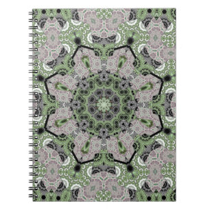 Naadloos abstract grijs siergroen deco notitieboek