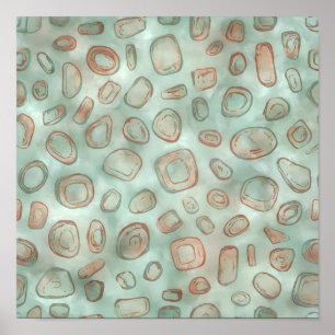 Naadloos Abstract Patina Mist Stof Patroon Poster