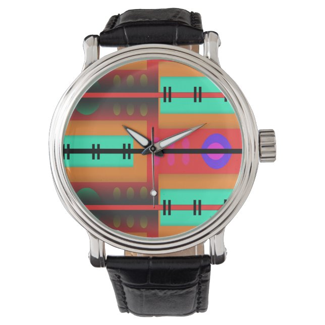 Naadloos Abstract patroon Horloge (Voorkant)