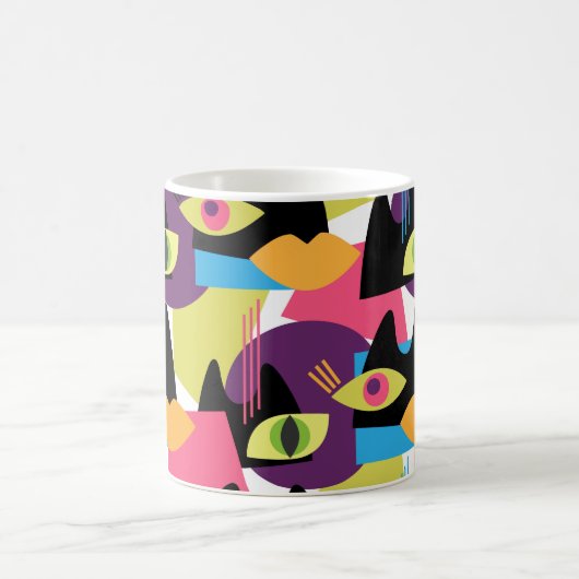 Naadloos abstract patroon met abstracte uitslag koffiemok (Center)