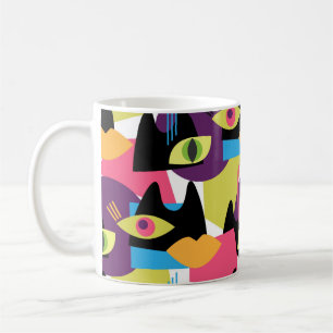 Naadloos abstract  patroon met abstracte uitslag koffiemok