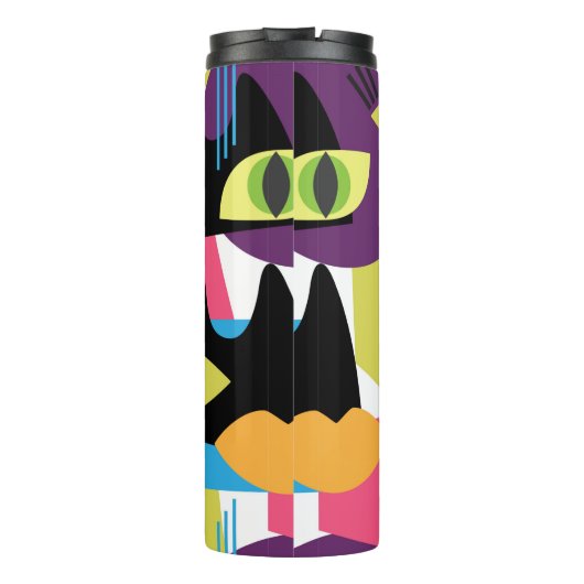 Naadloos abstract patroon met abstracte uitslag thermosbeker (Achterkant)