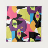 Naadloos abstract  patroon met abstracte uitslag wandkleed (Voorkant (horizontaal))