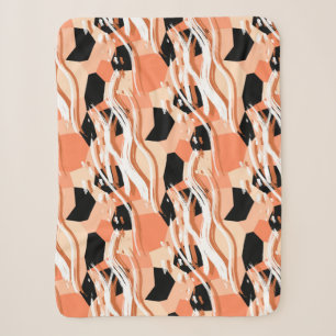 Naadloos abstract trendpatroon met perzik sherpa deken