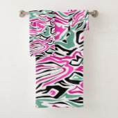 Naadloos abstract zebra leer modern zwart bad handdoek (Insitu)