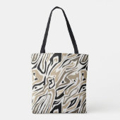 Naadloos abstract zebra leer modern zwart draagtas (Achterkant)