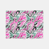 Naadloos abstract zebra leer modern zwart fleece deken (Voorkant (Horizontaal))
