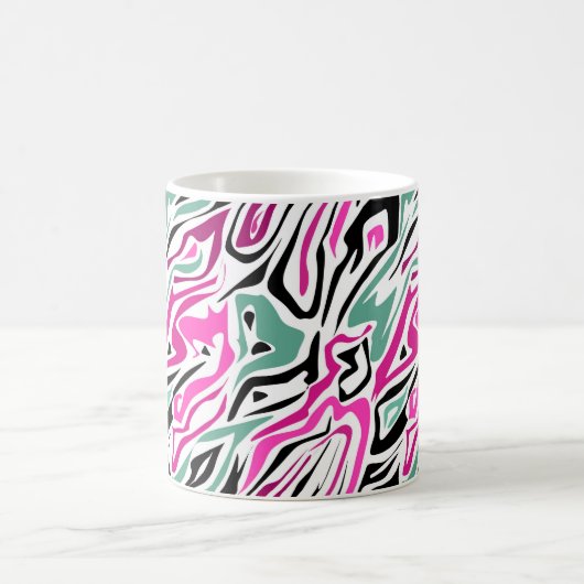 Naadloos abstract zebra leer modern zwart koffiemok (Center)