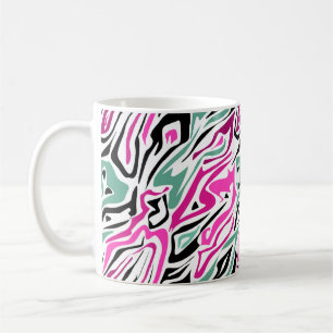 Naadloos abstract zebra leer modern zwart koffiemok