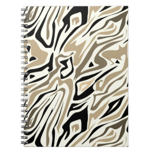 Naadloos abstract zebra leer modern zwart notitieboek