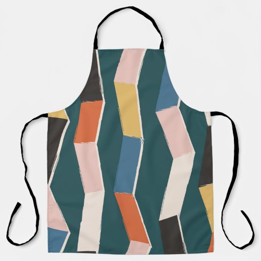 naadloos abstract zigzag, met de hand geschilderd schort (Voorkant)