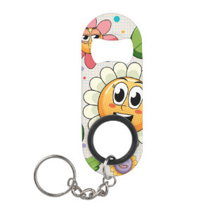 Naadloos achtergrondontwerp met kleurrijke bloemen mini flessenopener