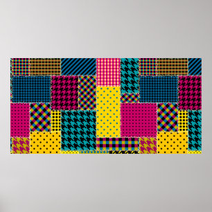Naadloos achtergrondpatroon. Geometrische patchwor Poster