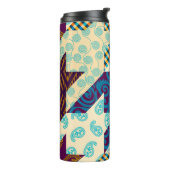 Naadloos achtergrondpatroon. Patchwork patroon. Vi Thermosbeker (Gedraaid links)