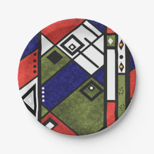 Naadloos afrikaans ethnos traditioneel textuurpatr papieren bordje